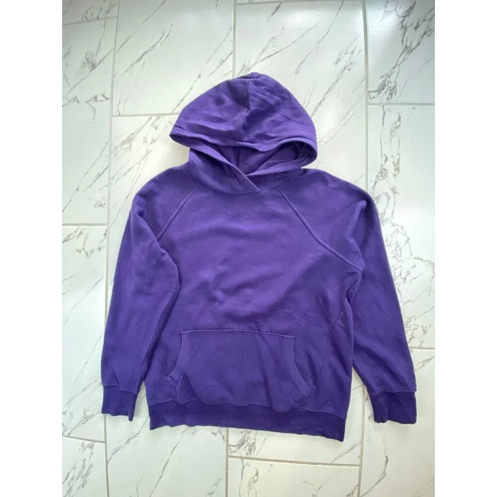 League Men's Medium Purple Hooded Sweatshirt Hoodie Cotton Blend Pullover 80 20